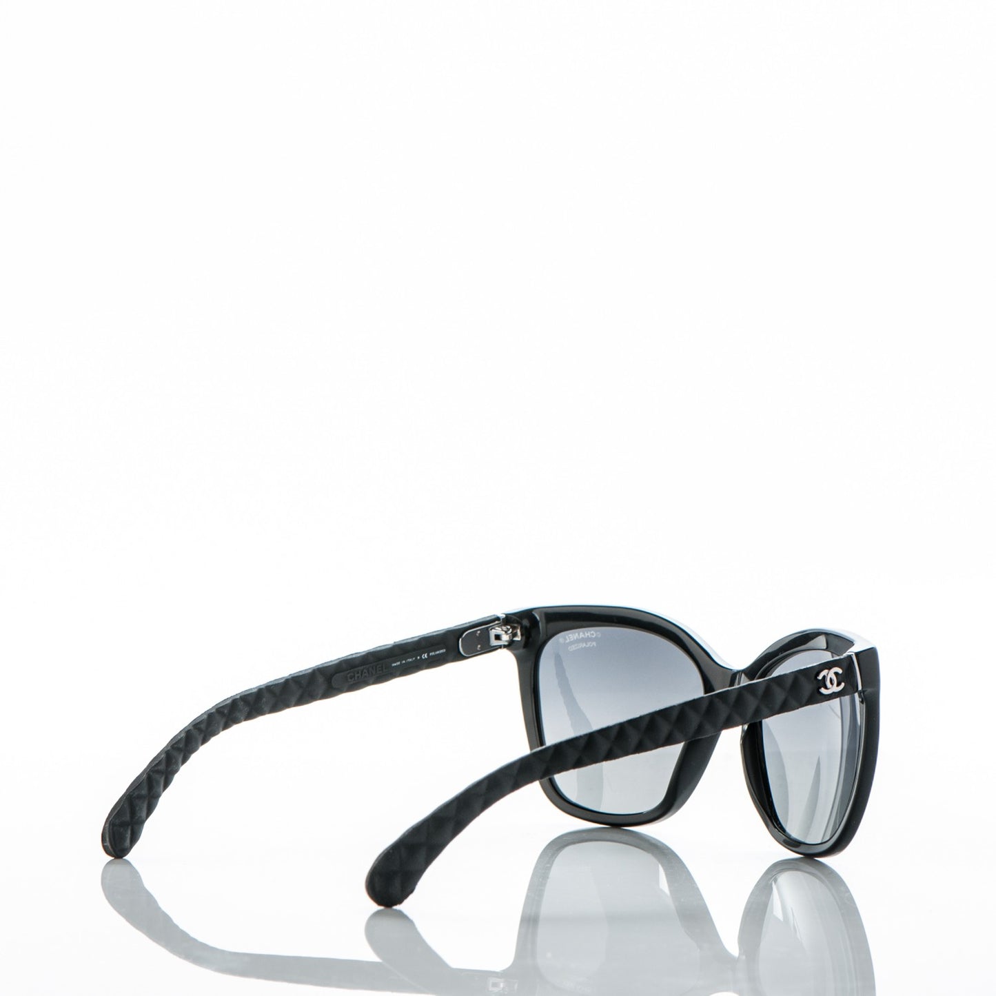 Acetate Quilted Polarized Butterfly CC Sunglasses 5288-Q Black