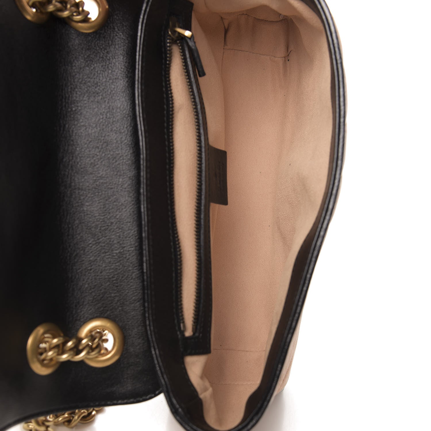 Gucci Vintage Effect Calfskin Matelasse Diagonal Small Torchon GG Marmont Shoulder Bag Cognac Black 5 of 10