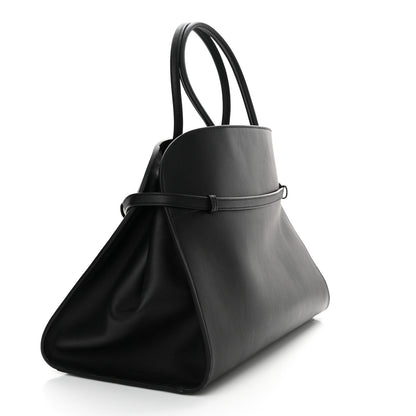 The Row Polished Saddle Calfskin Soft Margaux Belt 15 Black 3 of 12