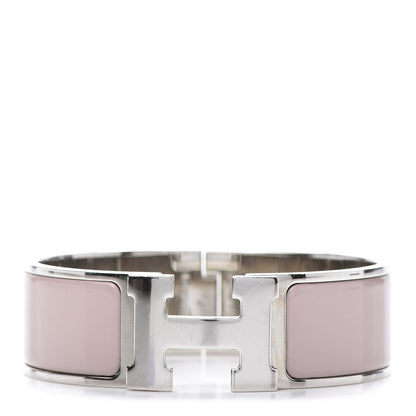 Hermes Enamel Wide Clic Clac H Bracelet GM Beige Rose 1 of 4