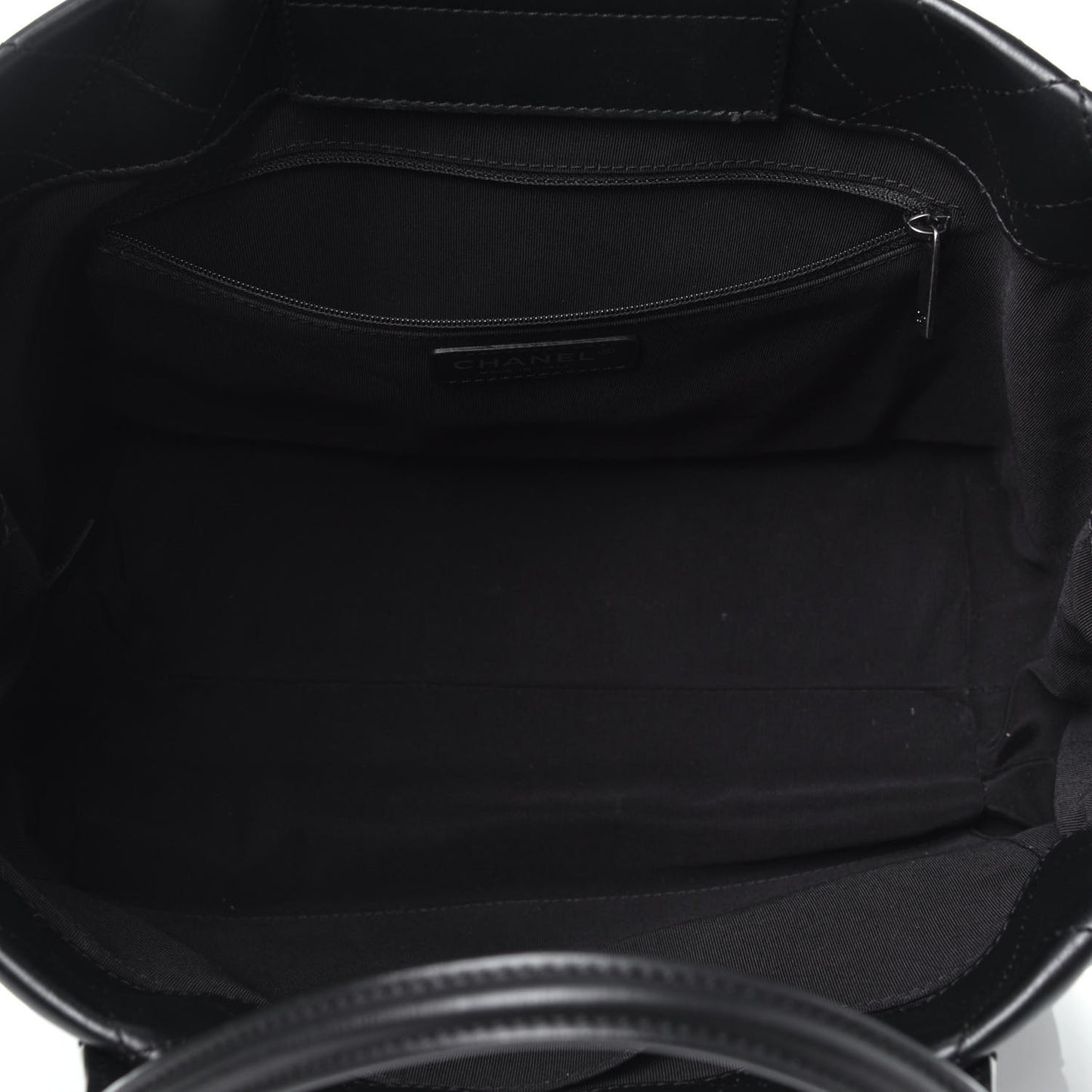 Calfskin Quilted Small Easy Shopping Tote Black