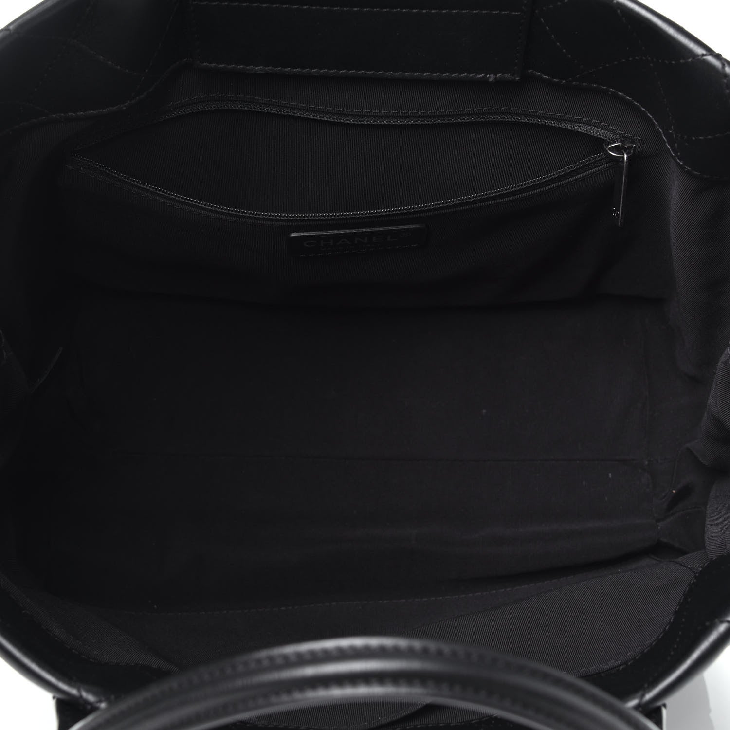 Chanel Calfskin Quilted Small Easy Shopping Tote Black 6 of 10