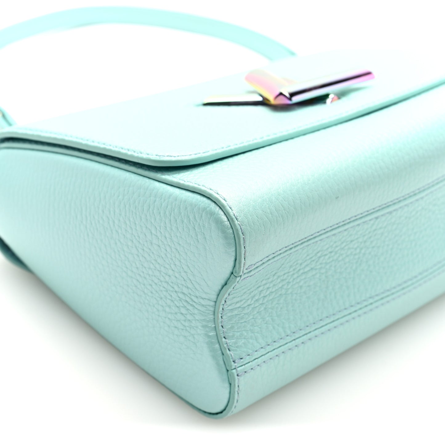 Iridescent Grained Calfskin Summer Splash Twist MM Blue