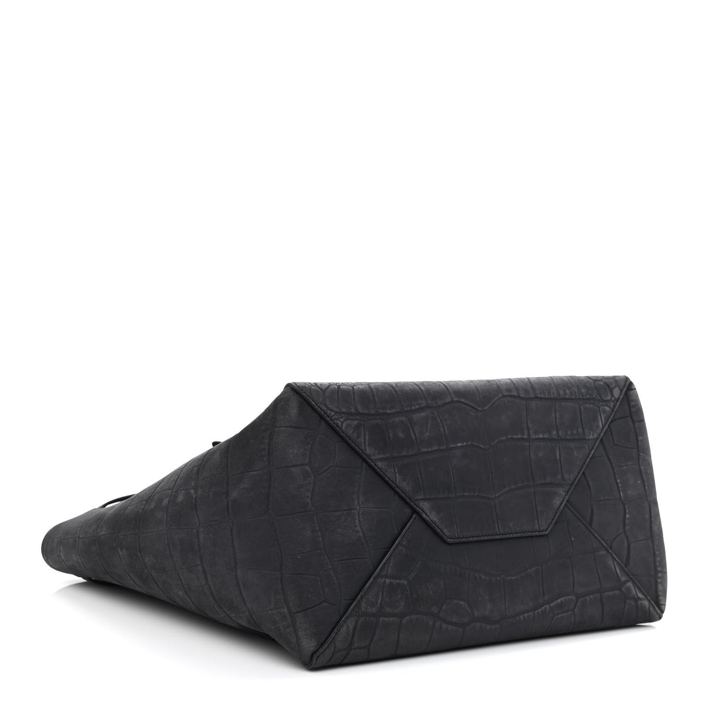 Crocodile Embossed Nubuck Small Belt Cabas Phantom Navy Blue