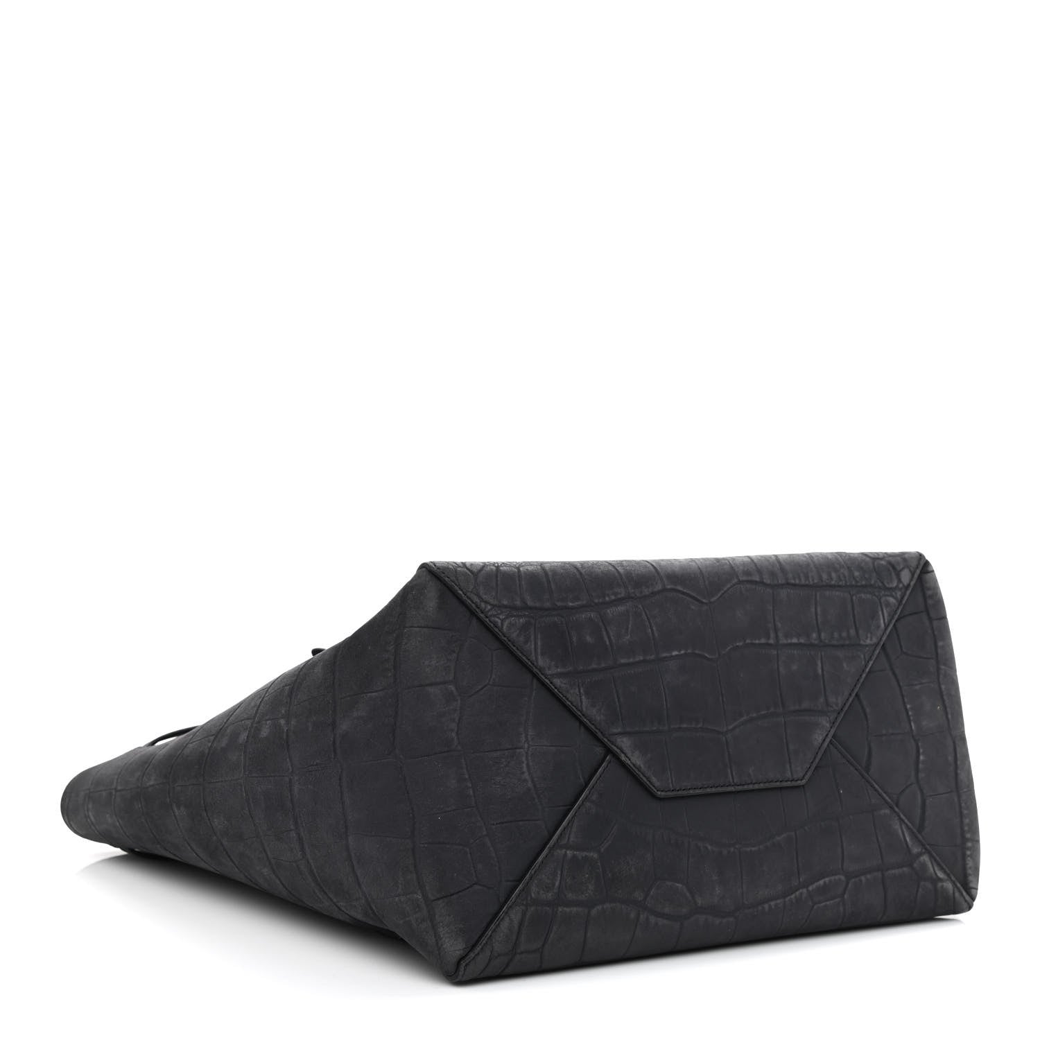 Celine Crocodile Embossed Nubuck Small Belt Cabas Phantom Navy Blue 4 of 12