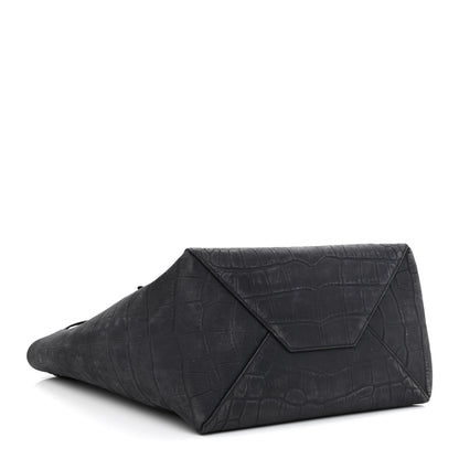Celine Crocodile Embossed Nubuck Small Belt Cabas Phantom Navy Blue 4 of 12