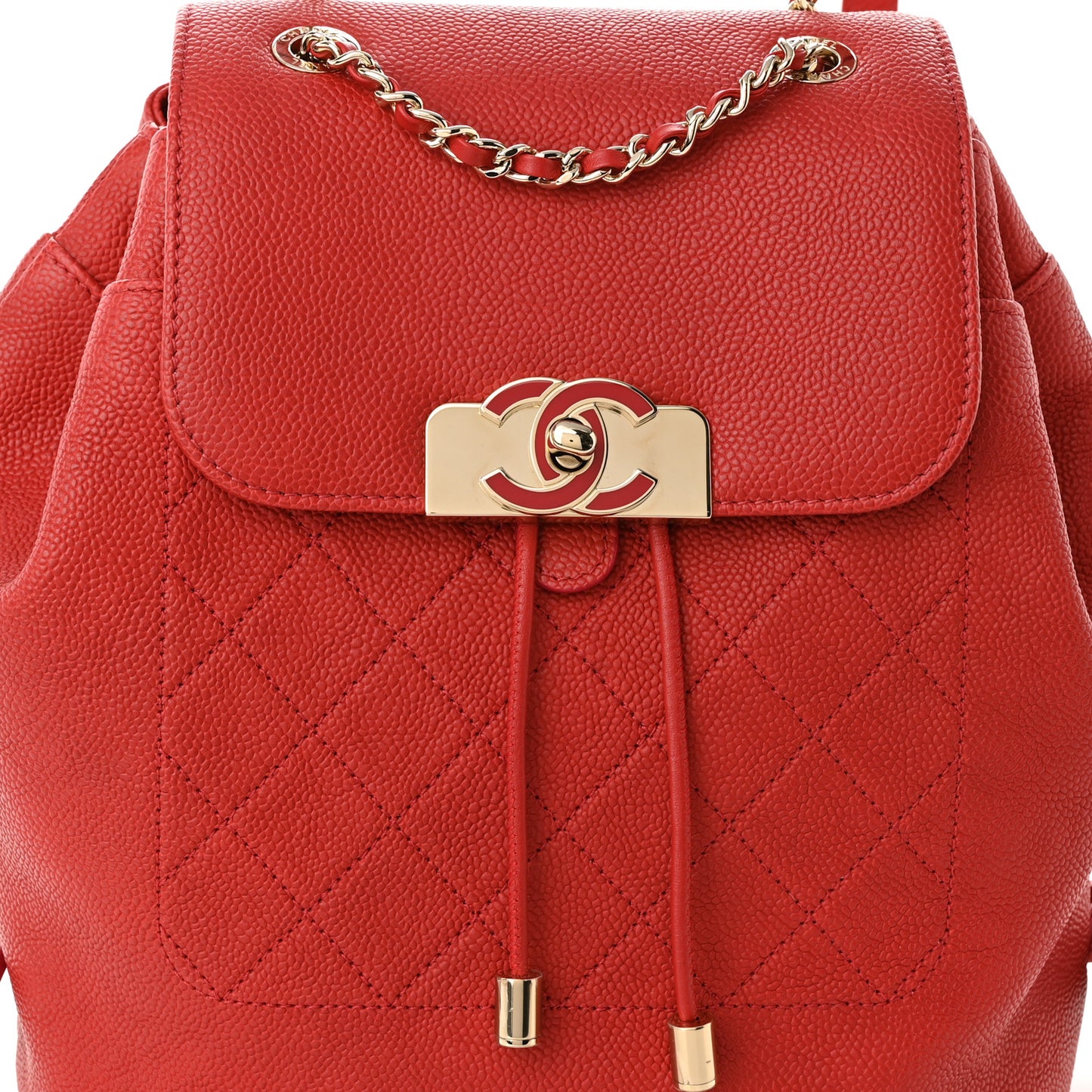 Caviar Quilted Backpack Red