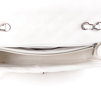 Chanel Caviar Quilted Jumbo Single Flap White 5 of 11