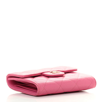 Chanel Caviar Quilted Compact Flap Wallet Pink 4 of 8