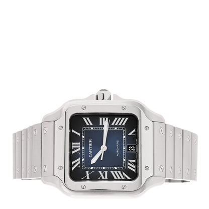 Cartier Stainless Steel 39.8mm Santos De Cartier Automatic Watch Blue 2 of 5