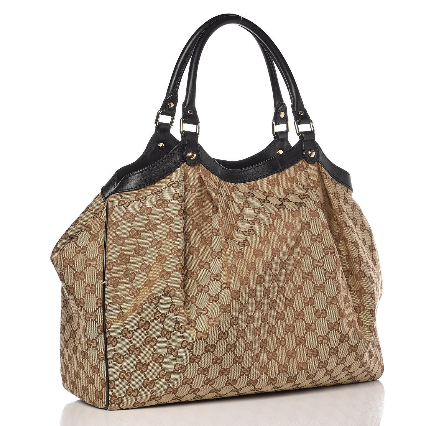 Monogram Large Sukey Tote Beige Ebony Black