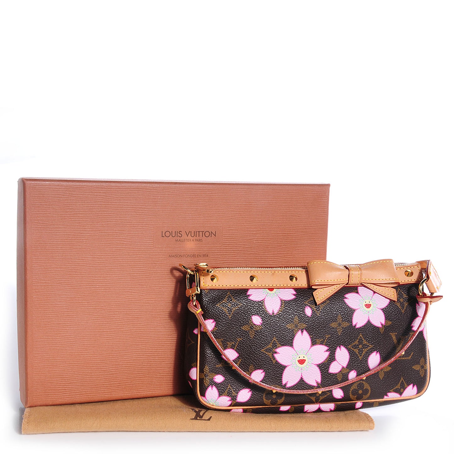 Monogram Cherry Blossom Pochette Accessories Brown