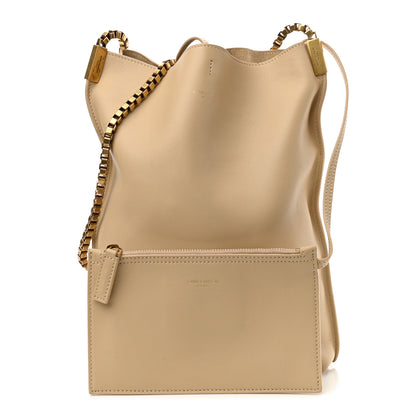 Saint Laurent Smooth Calfskin Small Suzanne Hobo Ivory Natural 1 of 13