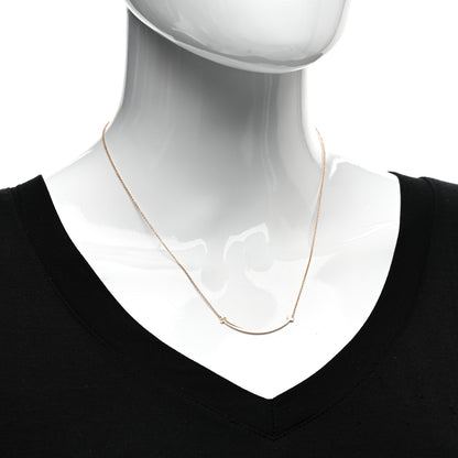 Tiffany 18K Rose Gold Small T Smile Pendant Necklace 2 of 4