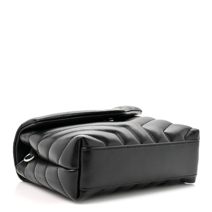 Saint Laurent Calfskin Y Quilted Monogram Toy Loulou Crossbody Bag Black 4 of 14