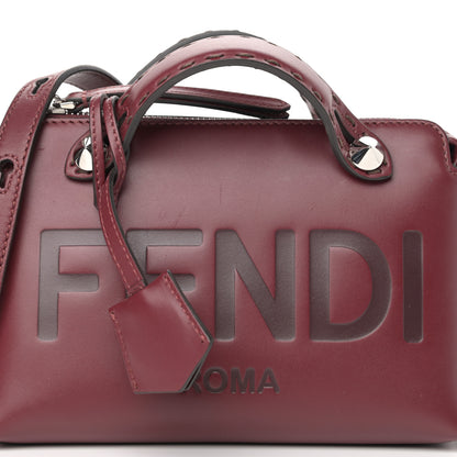 Fendi Vitello King Logo Embossed Mini By The Way Boston Bag Barolo 14 of 27