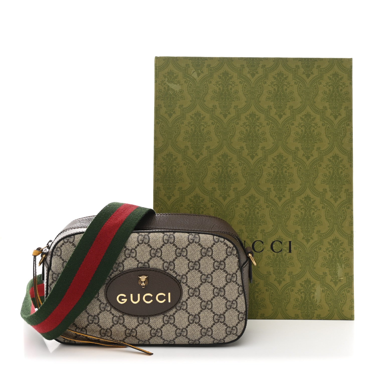 Gucci GG Supreme Monogram Web Neo Vintage Shoulder Bag Beige New Acero Crop 11 of 11