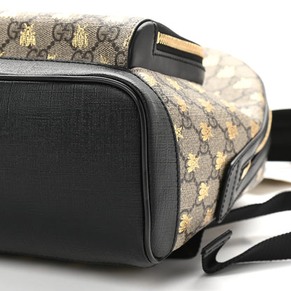 Gucci GG Supreme Monogram Bees Print Small Day Backpack Beige Oro Black 9 of 9