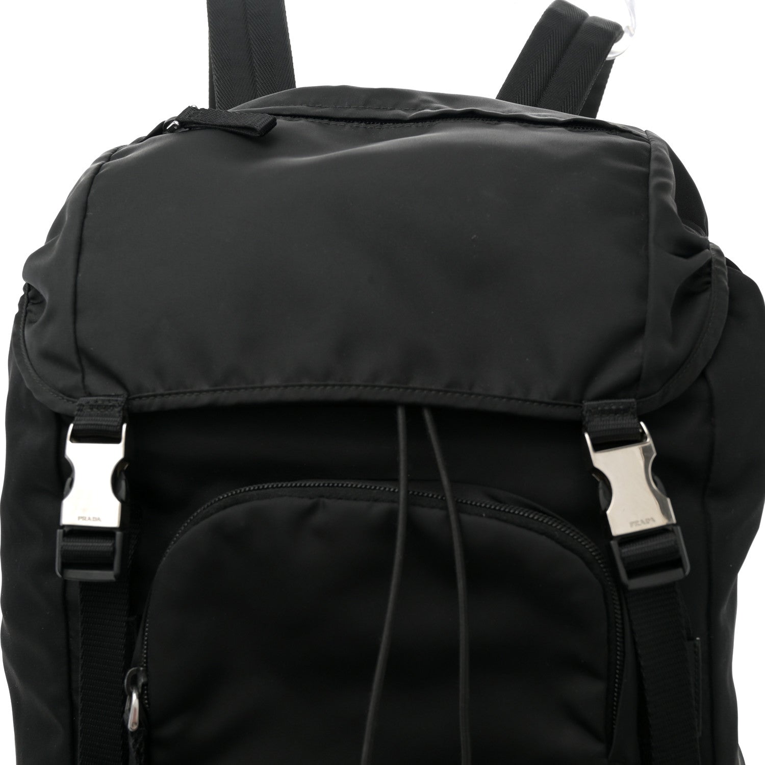 Prada Tessuto Nylon Montagna Double Buckle Backpack Black 1740076