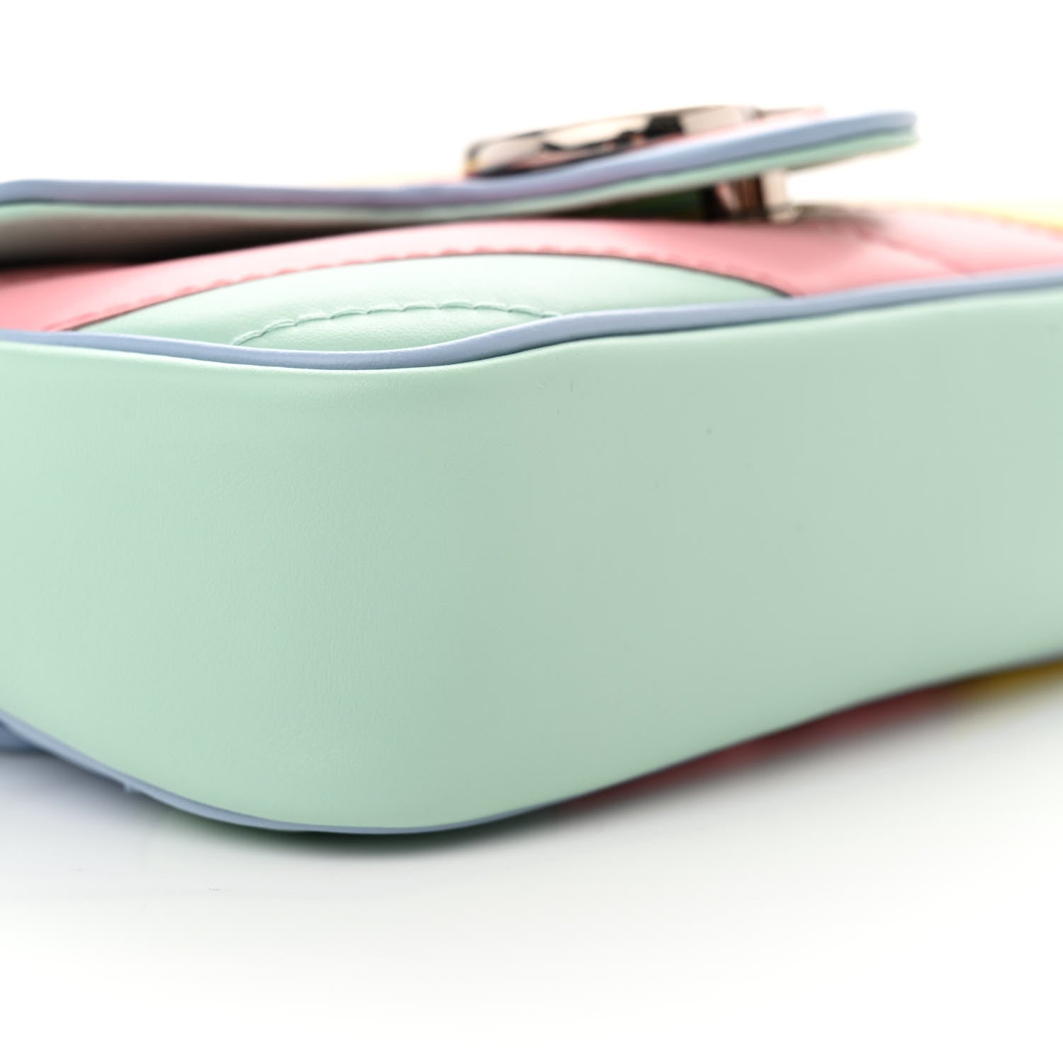 Gucci Calfskin Matelasse Diagonal Super Mini GG Marmont Shoulder Bag Multicolor Pastel 9 of 11