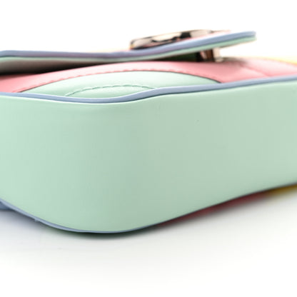 Gucci Calfskin Matelasse Diagonal Super Mini GG Marmont Shoulder Bag Multicolor Pastel 9 of 11