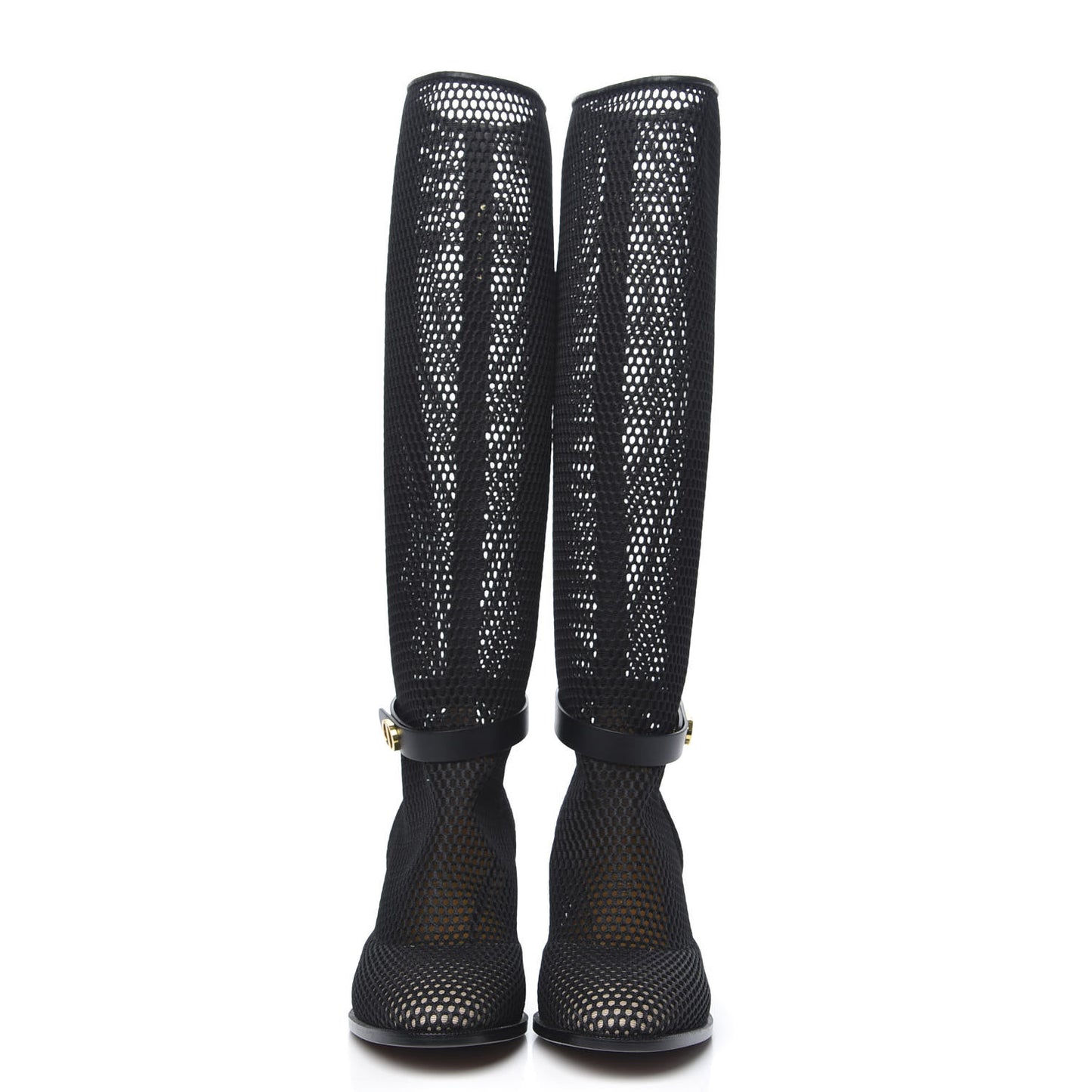 Calfskin Empreinte Resille High Boots 37.5 Black