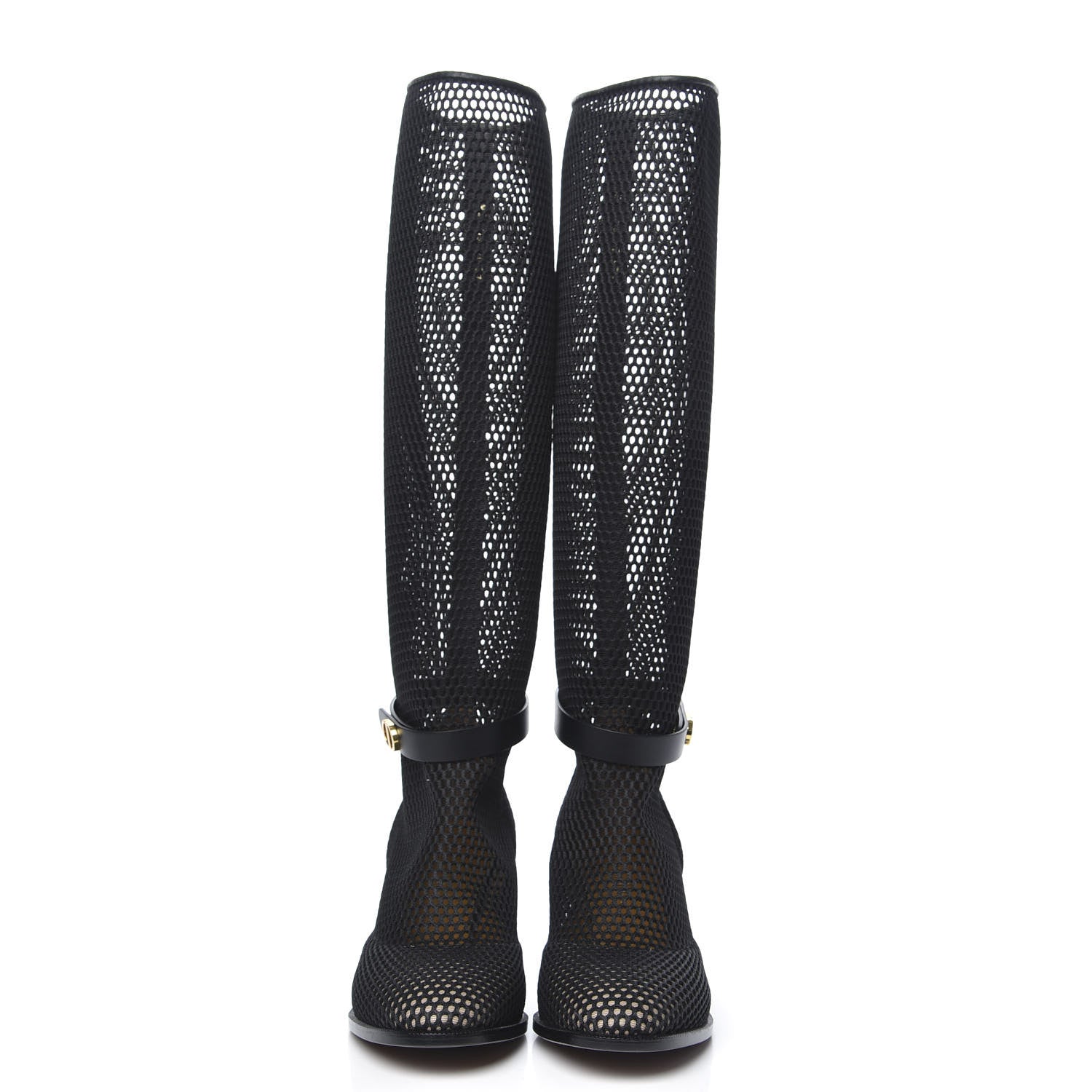 Christian Dior Calfskin Empreinte Resille High Boots 37.5 Black 2 of 8