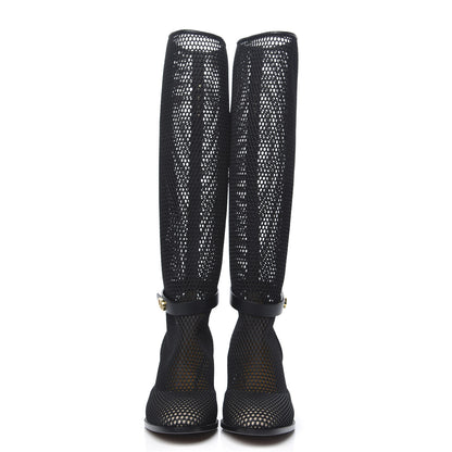 Christian Dior Calfskin Empreinte Resille High Boots 37.5 Black 2 of 8