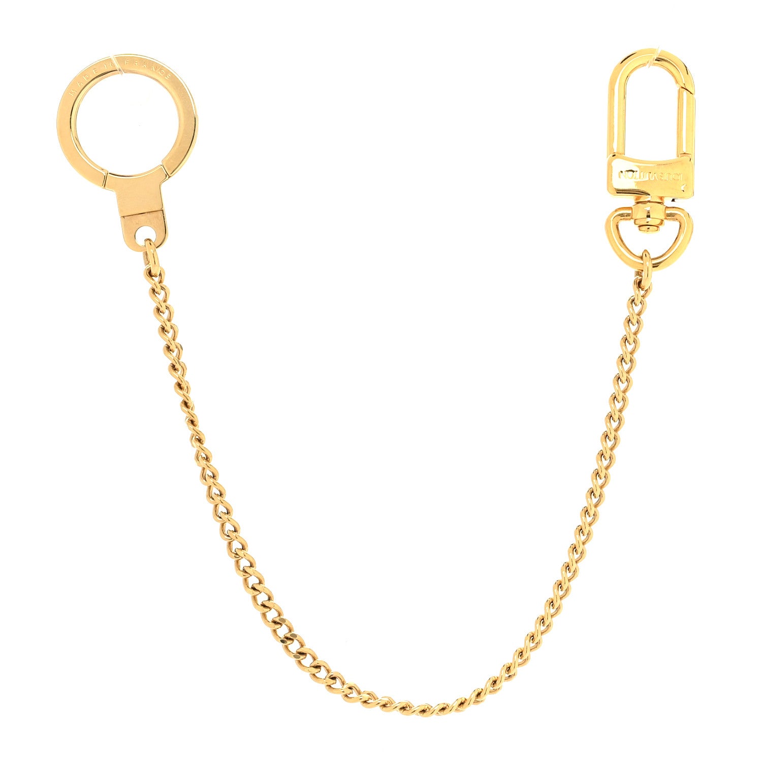 Louis Vuitton Metal Pochette Extender Key Ring Chain Gold 1 of 4