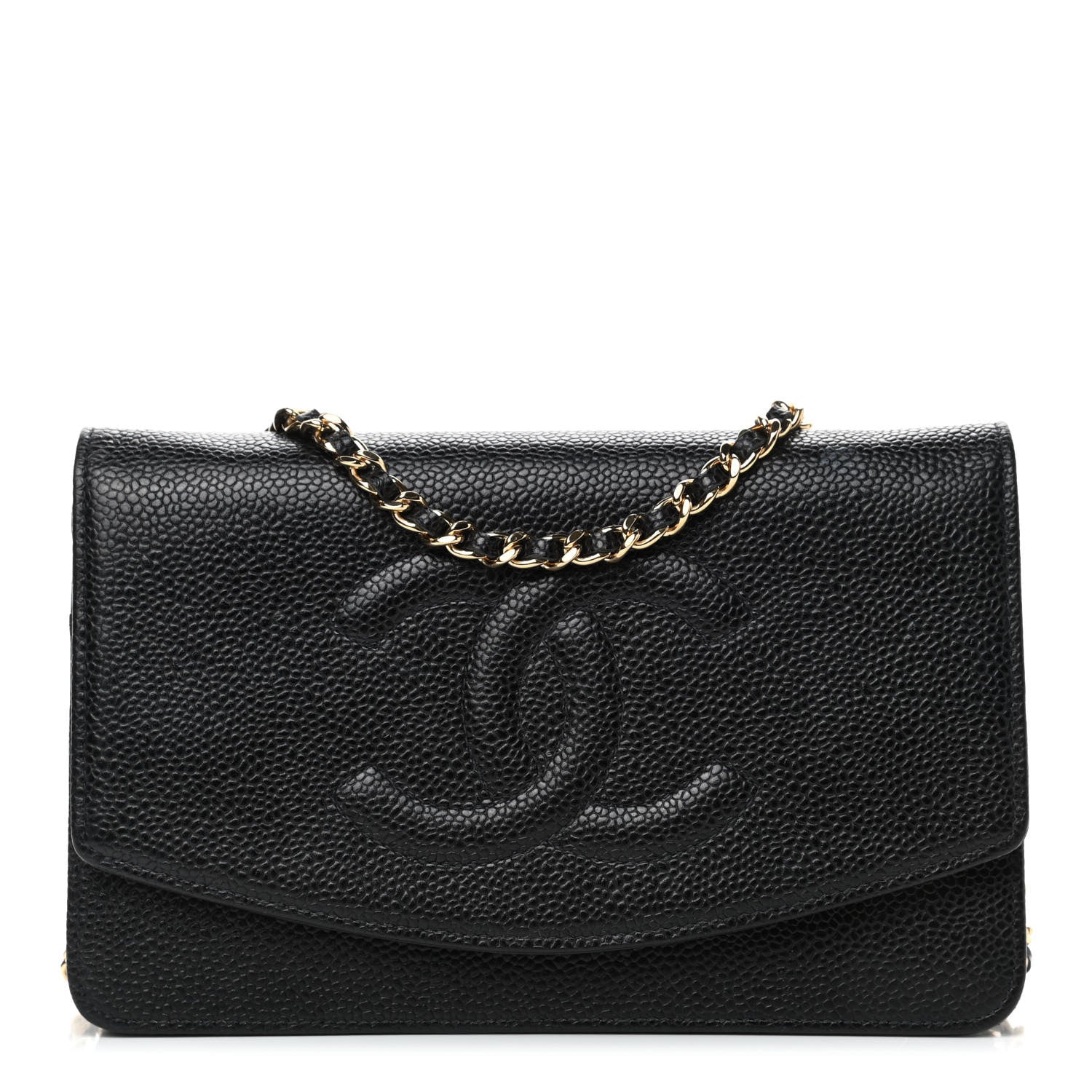 Chanel Caviar Timeless CC Wallet On Chain WOC Black 1 of 6