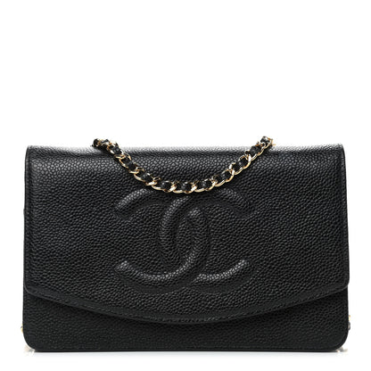 Chanel Caviar Timeless CC Wallet On Chain WOC Black 1 of 6