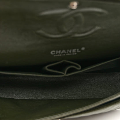 Chanel Caviar Quilted Medium Double Flap Dark Green 5 of 11