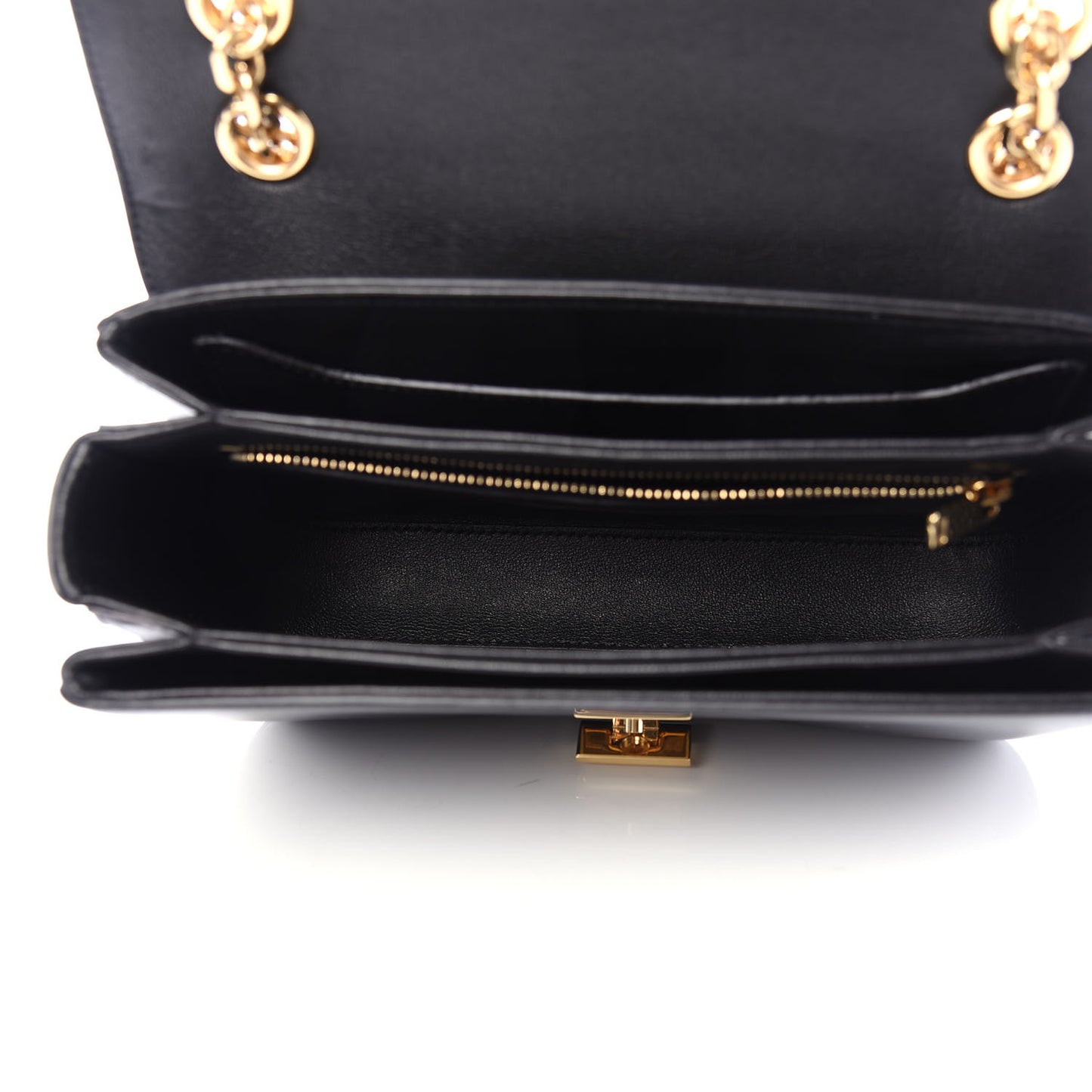 Shiny Calfskin Medium C Bag Black