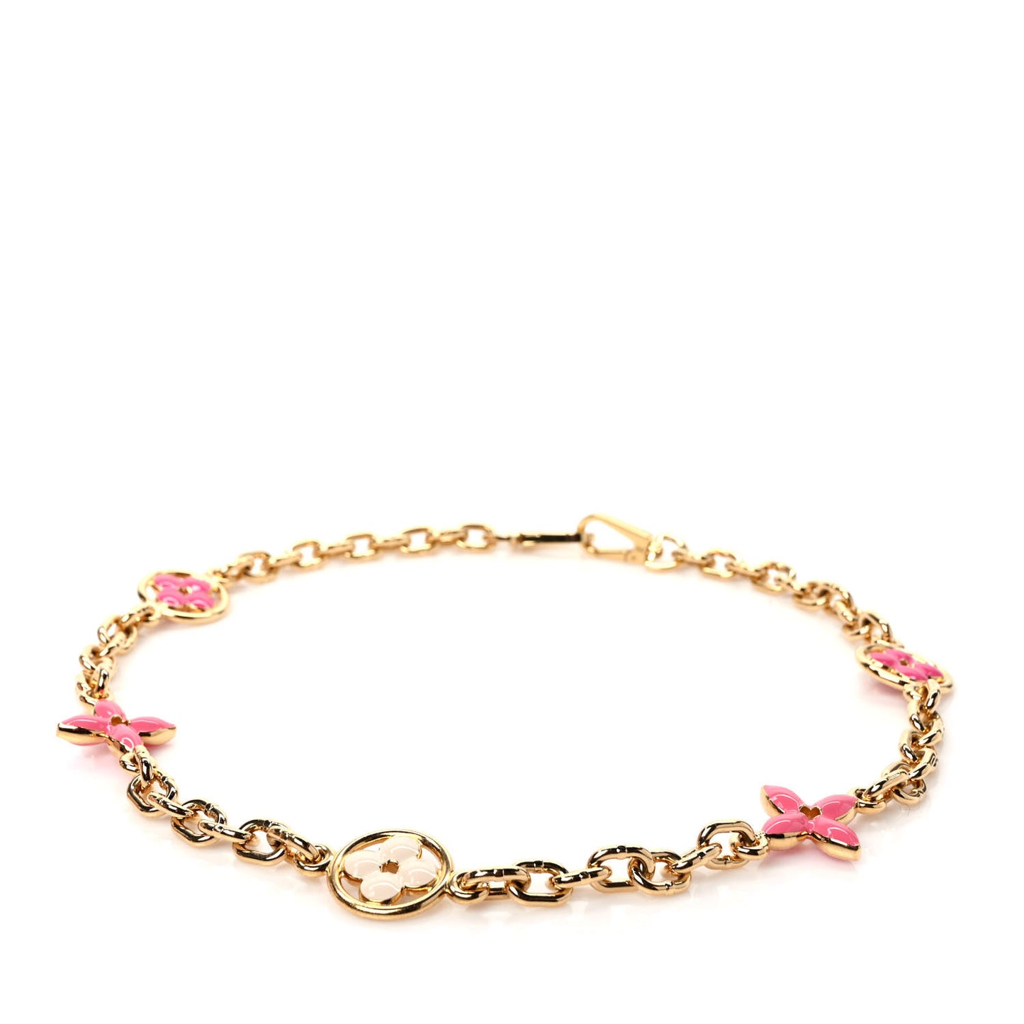 Taurillon Flower Capucines Chain Bag Charm Pink