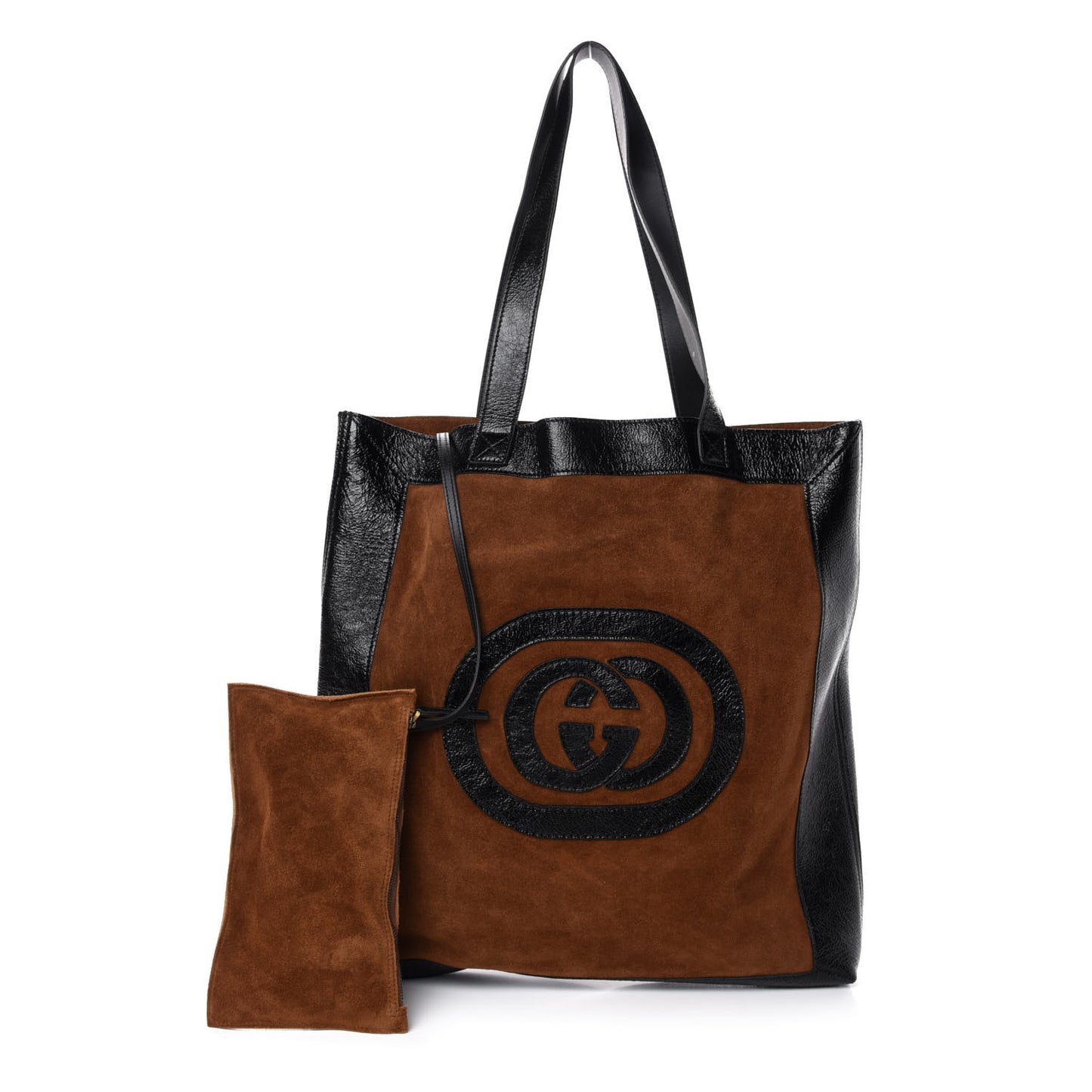 Suede Large Ophidia Vertical Shopping Tote Chestnut