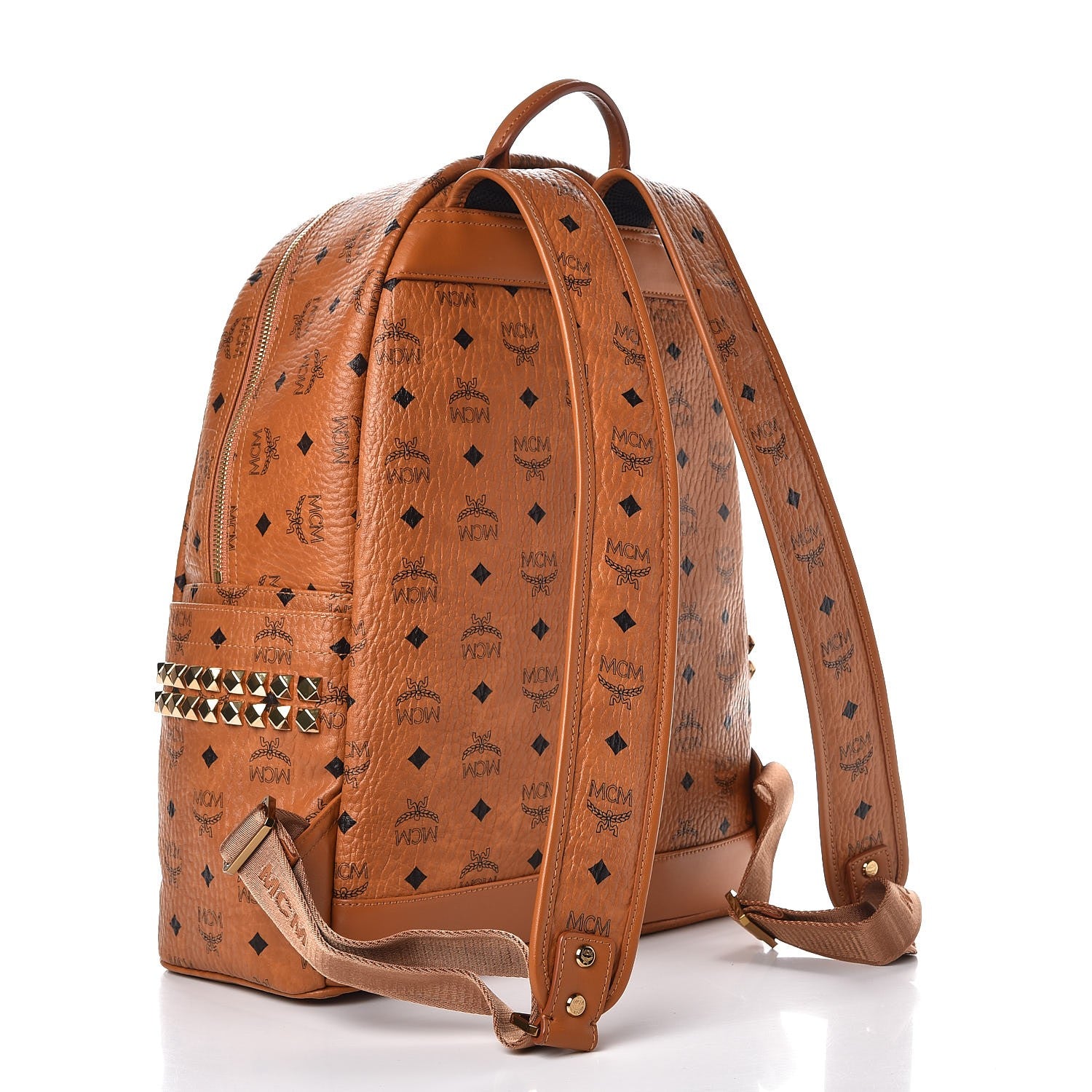 MCM Visetos Medium Side Studs Stark Backpack Cognac 4 of 12