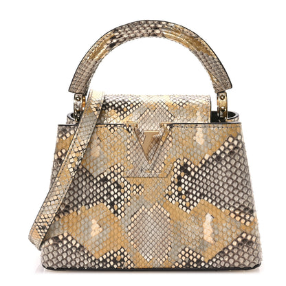 Louis Vuitton Metallic Snakeskin Capucines Mini Dore 1 of 10