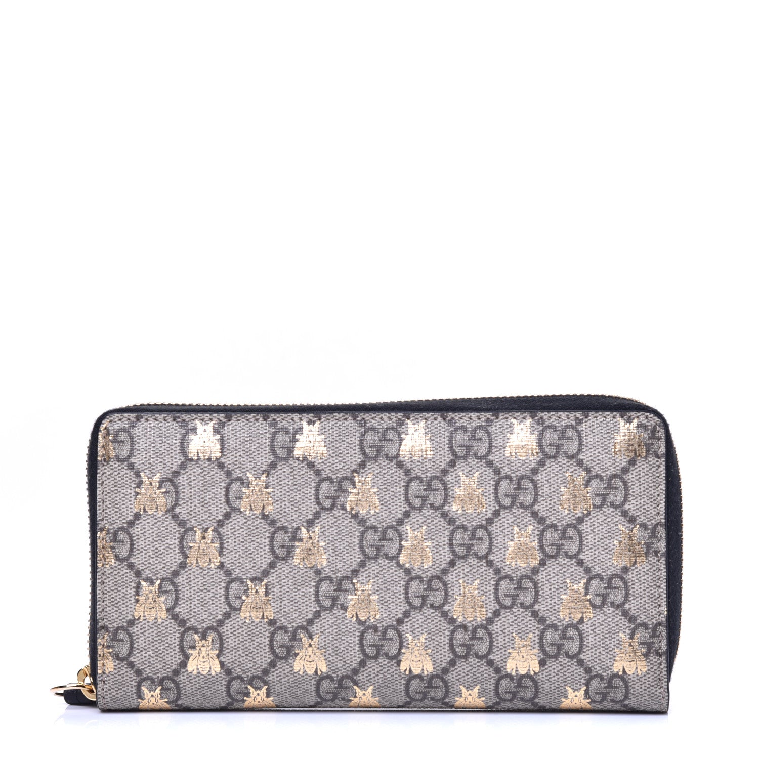 Gucci GG Supreme Monogram Bees Zip Around Wallet 1 of 11