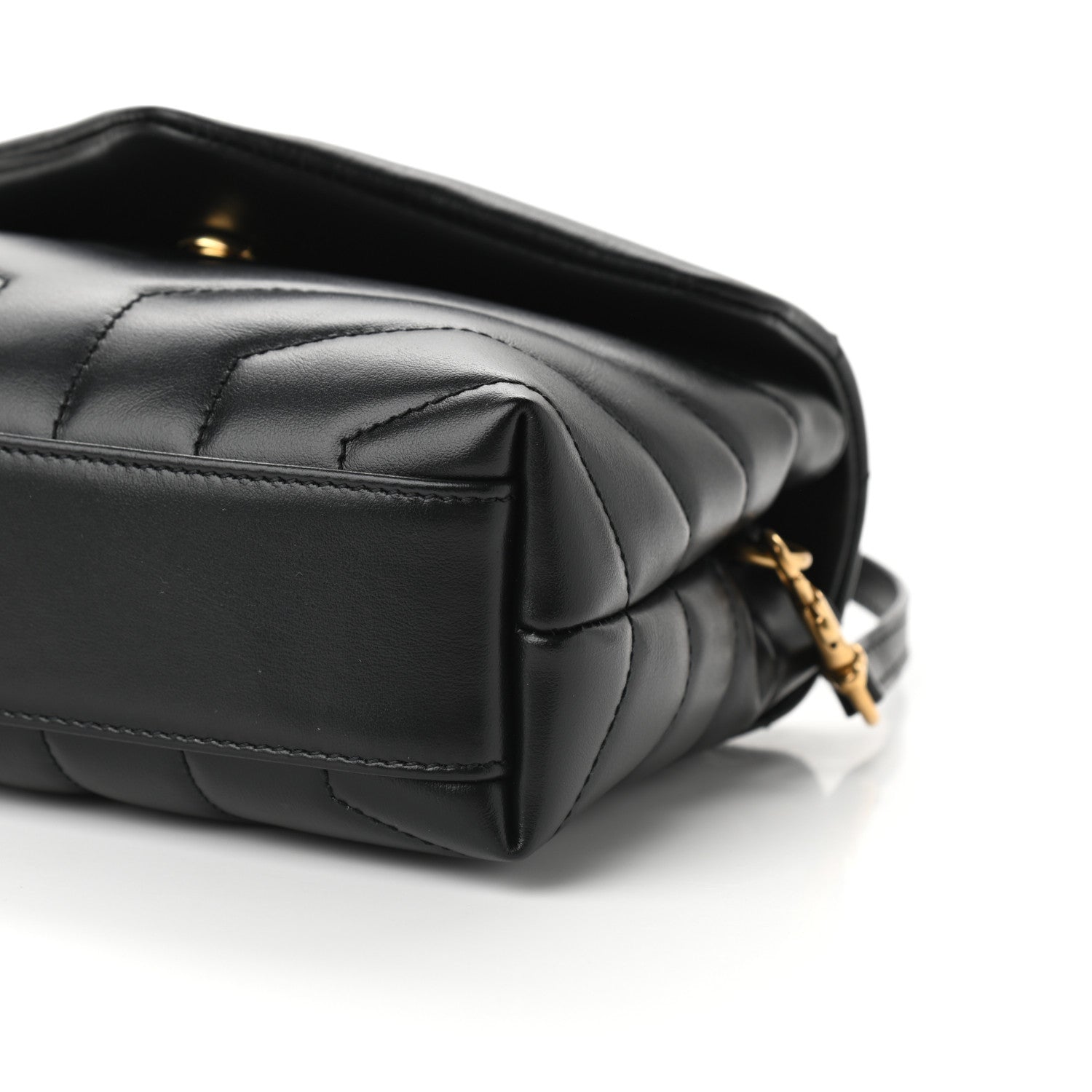 Saint Laurent Calfskin Y Quilted Monogram Toy Loulou Crossbody Bag Black 9 of 9
