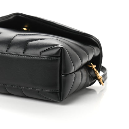 Saint Laurent Calfskin Y Quilted Monogram Toy Loulou Crossbody Bag Black 9 of 9