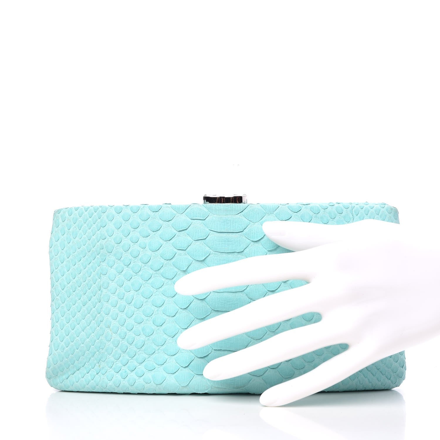 Chanel Python Timeless Clutch Blue 2 of 15