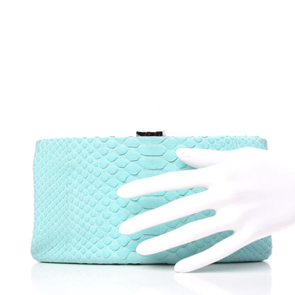 Chanel Python Timeless Clutch Blue 2 of 15