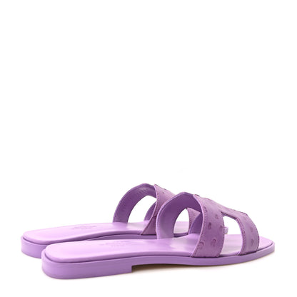 Hermes Ostrich Oran Sandals 37 Violet 5 of 10
