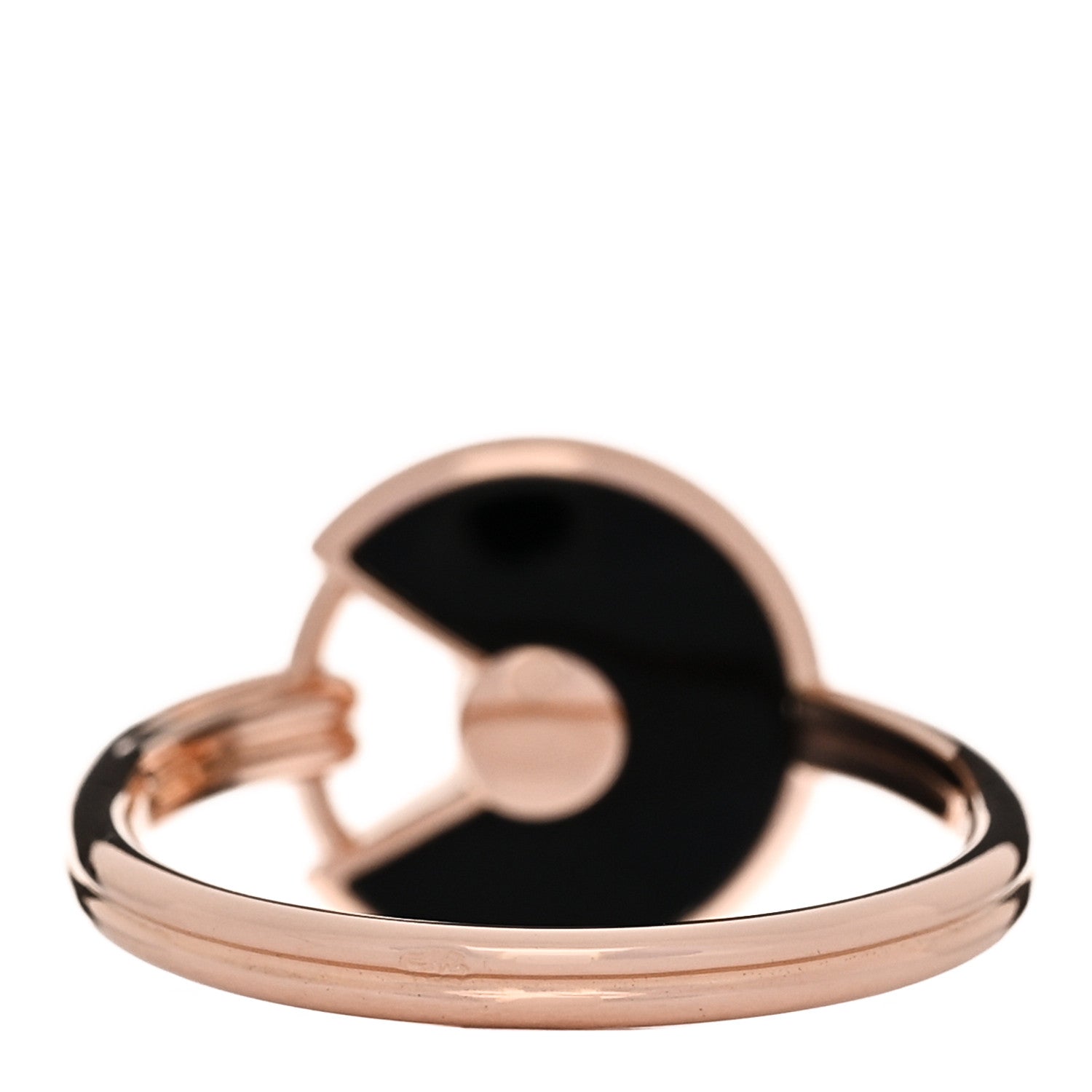 Cartier 18K Pink Gold Diamond Black Onyx Amulette de Cartier Ring 53 6.25 3 of 4