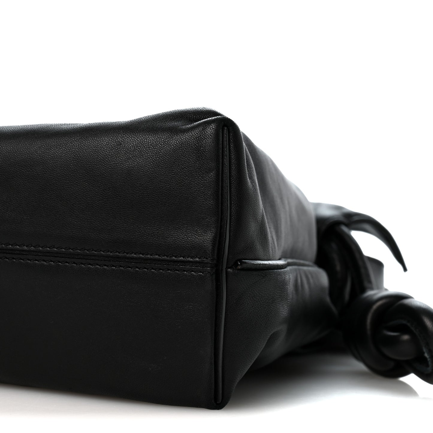 Calfskin Flamenco Knot Bag Black