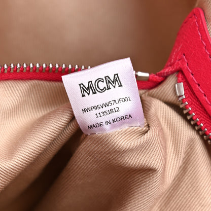MCM Canvas Stripe Ilse Large Shopper Tote Orange Pink 7 of 10