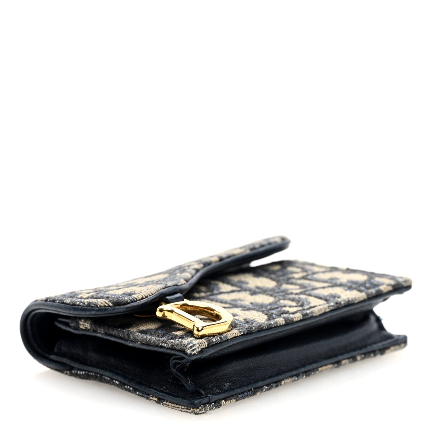 Oblique Saddle Card Holder Blue