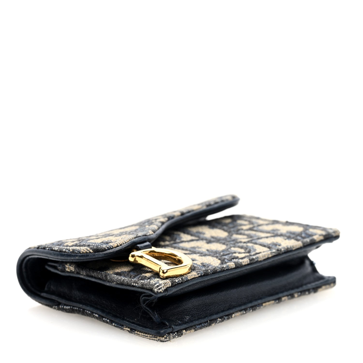 Christian Dior Oblique Saddle Card Holder Blue 4 of 6