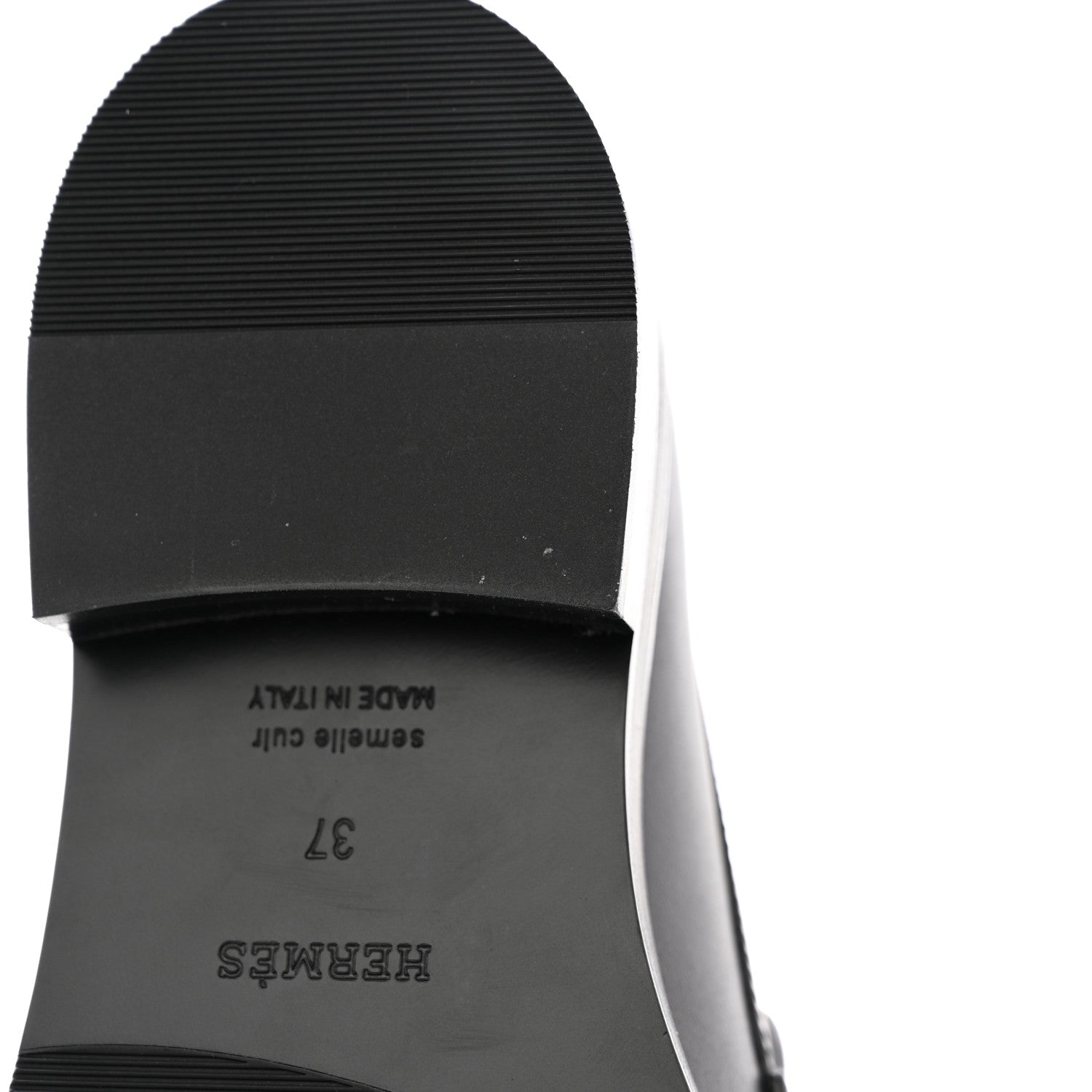 Hermes Calfskin Womens Hot Loafer 37 Black 10 of 15