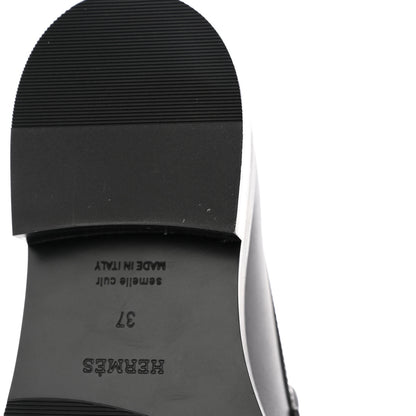 Hermes Calfskin Womens Hot Loafer 37 Black 10 of 15